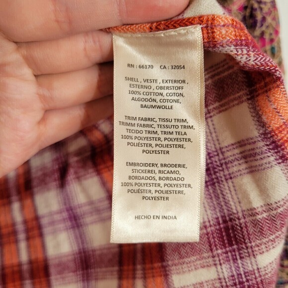 NEW Anthropologie Holding Horses Red Plaid Button Up Shacket Cotton Shirt Sz XS - Picture 11 of 13